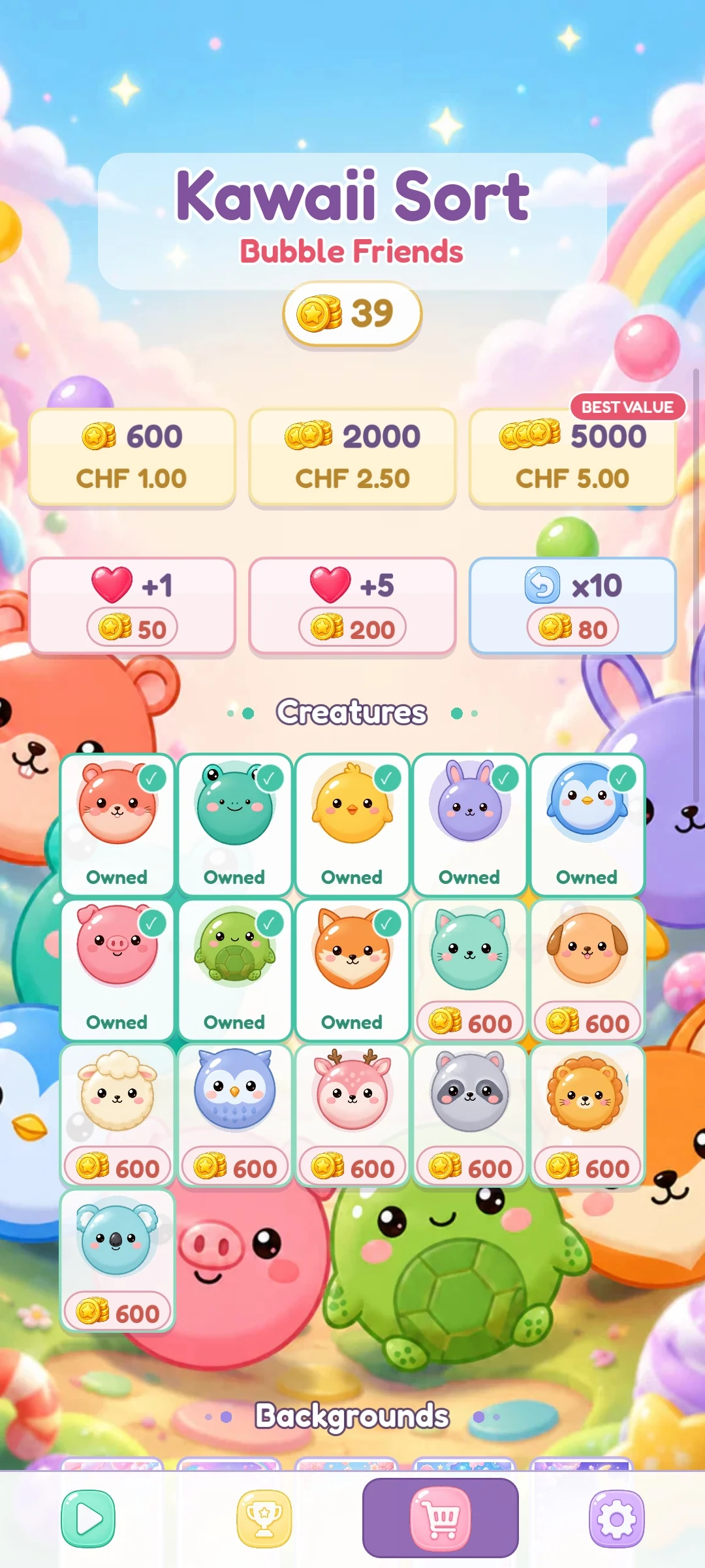 Kawaii Sort: Bubble Friends screenshot