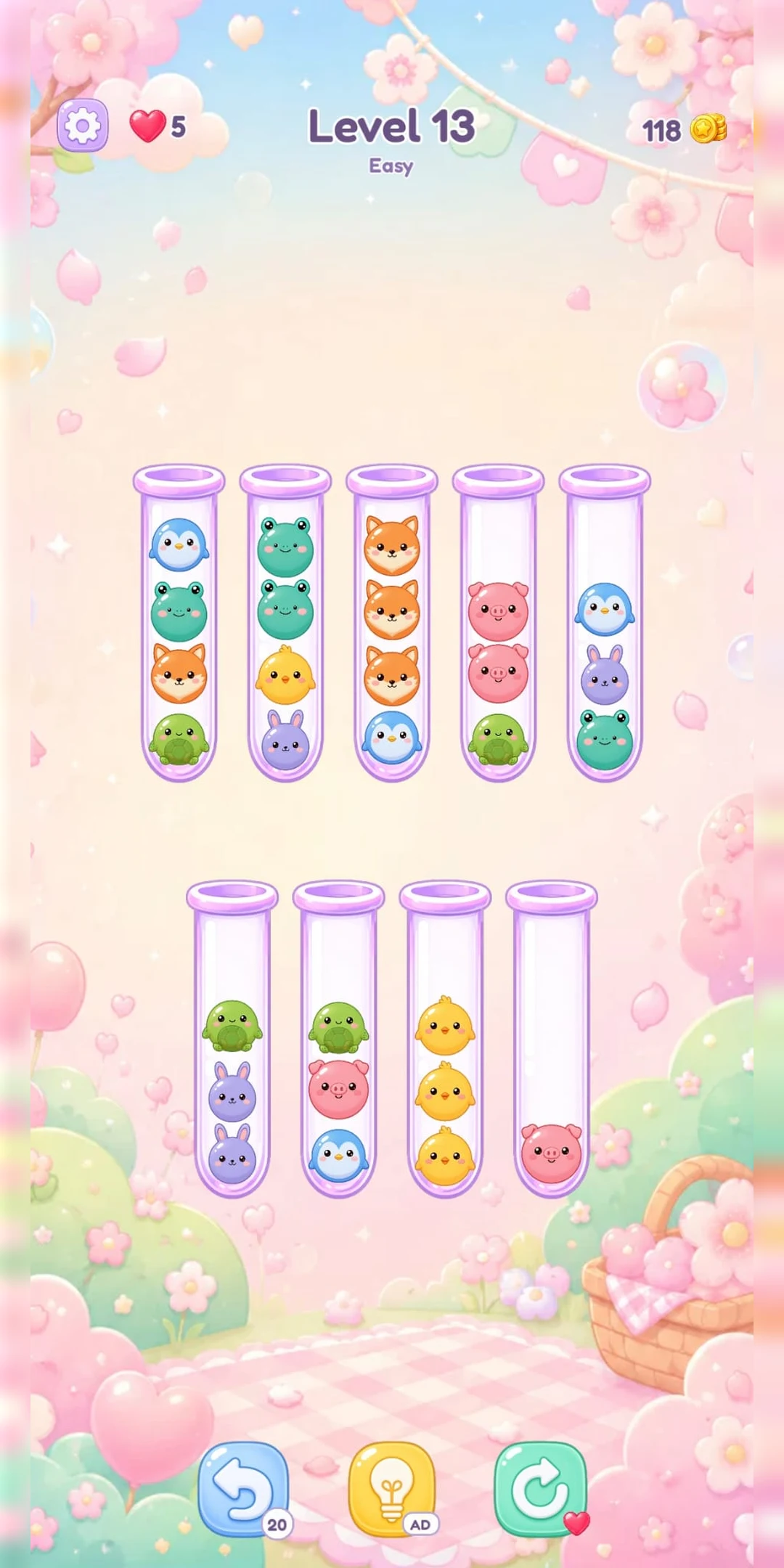 Kawaii Sort: Bubble Friends screenshot
